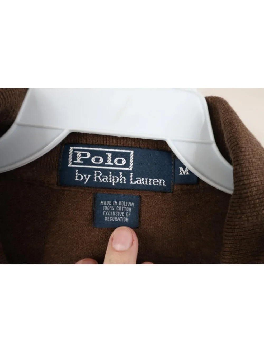 Vintage 90s Ralph Lauren Mens Medium Faded Cotton Knit Golf Polo Shirt Brown